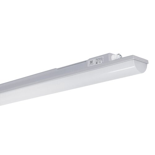 Closed damp-proof tub luminaire with plug-in connection