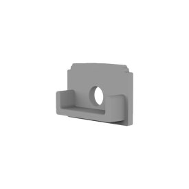 PVC-Endkappe für Profil/Abdeckung DXF2/A grau, mit Kabeldurchführung