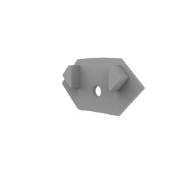 PVC end cap for profile/cover DXF8/A gray, with cable gland