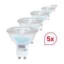 DOTLUX LED-Lampe GU10/MR16 6W 3000K dimmbar 5er Set