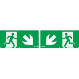 DOTLUX Jeu de pictogrammes étendu Flèche diagonale gauche et droite en bas (2 pièces) pour luminaire de secours à LED EXITmulti (article 3177)