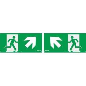 DOTLUX Jeu de pictogrammes étendu Flèche diagonale en haut à gauche et à droite (2 pièces) pour luminaire de secours à LED EXITmulti (article 3177)