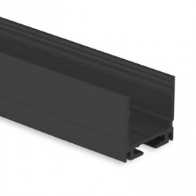 Aluminum add-on profile type DXA8 200 cm, for LED strips up to max. 16.2 mm black