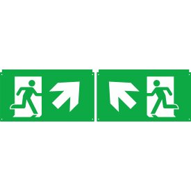 DOTLUX Extended pictogram set arrow diagonal left and right top (2 pieces) for LED emergency light EXITflip