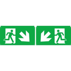 DOTLUX Extended pictogram set arrow diagonal left and right bottom (2 pieces) for LED emergency light EXITflip