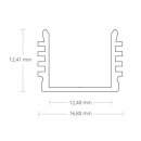 Alu-Aufbau-Profil Typ DXA5 200 cm für LED-Streifen...