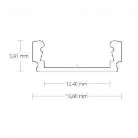 Alu-Aufbau-Profil Typ 1 200 cm für LED-Streifen bis 12 mm