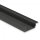 Alu-Einbau-Profil Typ DXE8 200 cm, flach, Flügel, pulverbeschichtet schwarz RAL 9005 für LED-Streifen bis 12mm