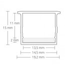 Cover type T for aluminum profile, opal 200 cm,...